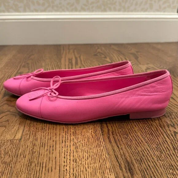 Extremely RARE Pink Lambskin Chanel Ballerina Size 38.5 - Picture 6 of 8